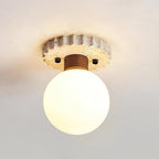 Neptune Travertine Globe Ceiling Light