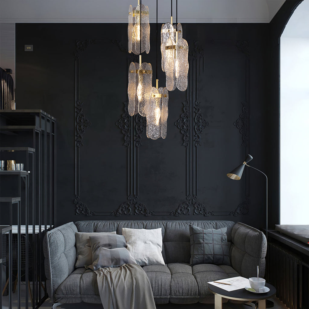 Aitian Pendant Lamp Glass Shade With Brass Dining