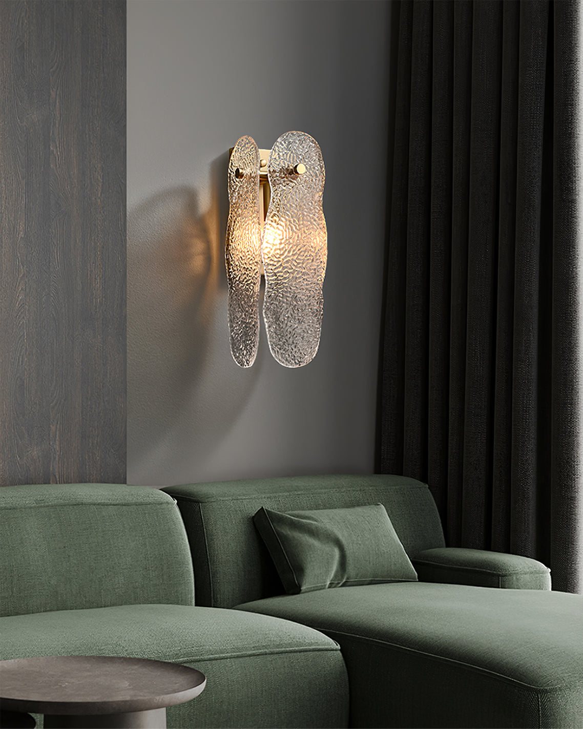 Aitian Wall Lamp Glass Shade With Brass Frame For Hallways