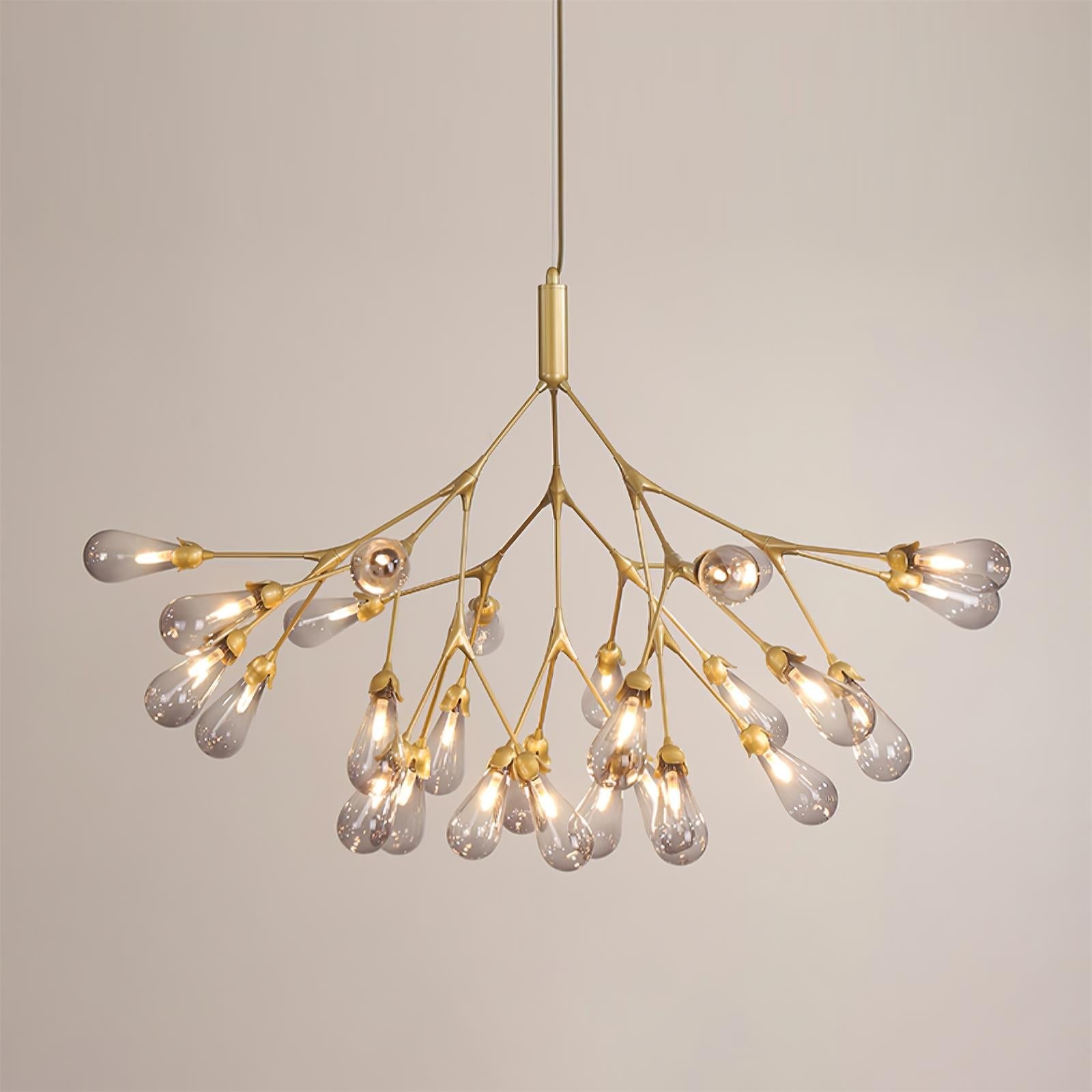 Aiwen Chandelier Branching Form With Smoke Glass Shades
