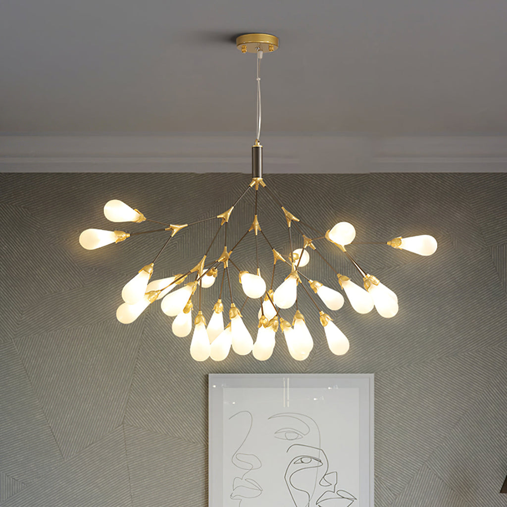 Aiwen Chandelier Branching Form With Smoke Glass Shades