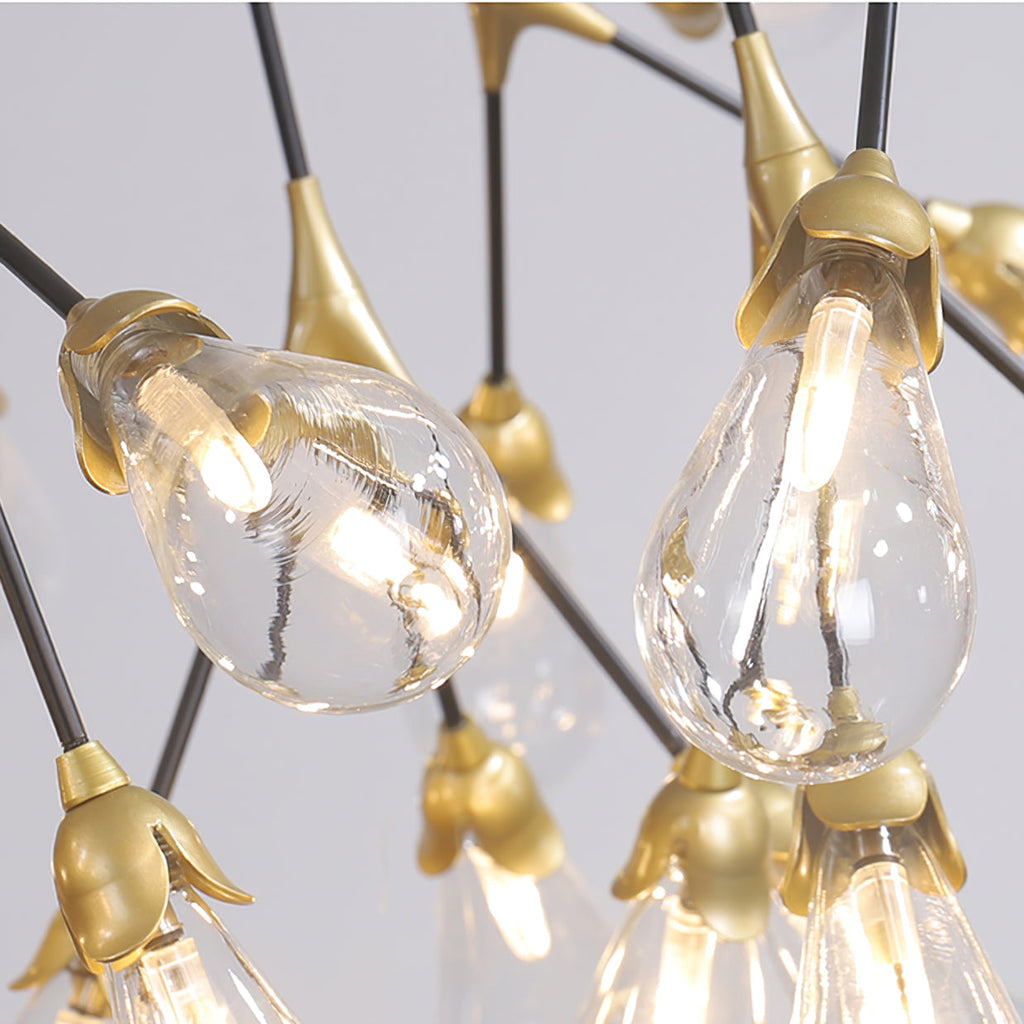 Aiwen Chandelier Branching Form With Smoke Glass Shades