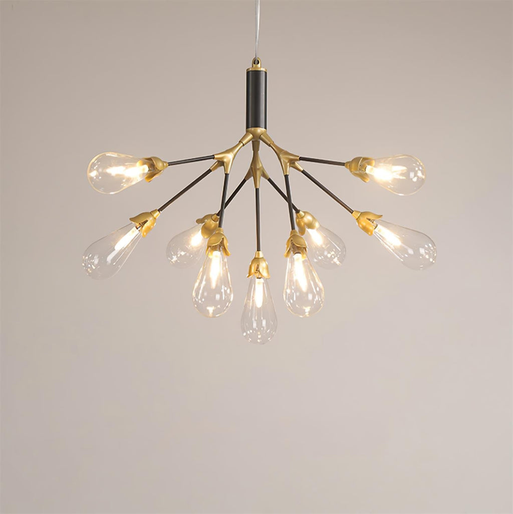Aiwen Chandelier Branching Form With Smoke Glass Shades