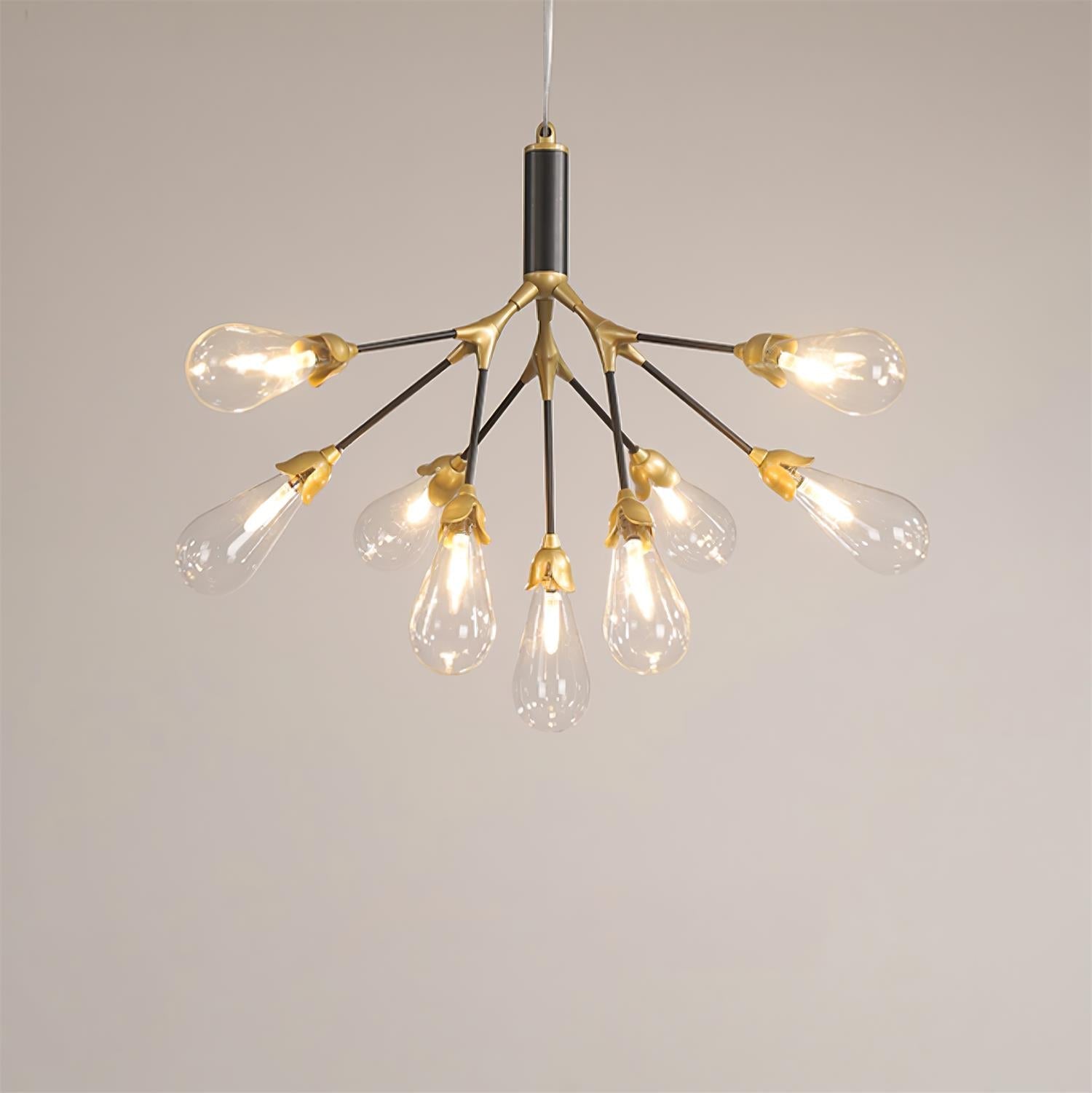 Aiwen Chandelier Branching Form With Smoke Glass Shades