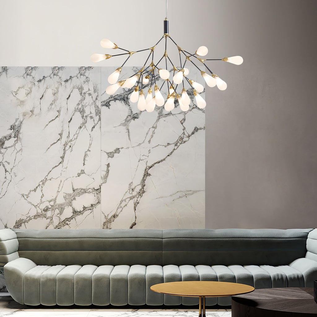Aiwen Chandelier Branching Form With Smoke Glass Shades