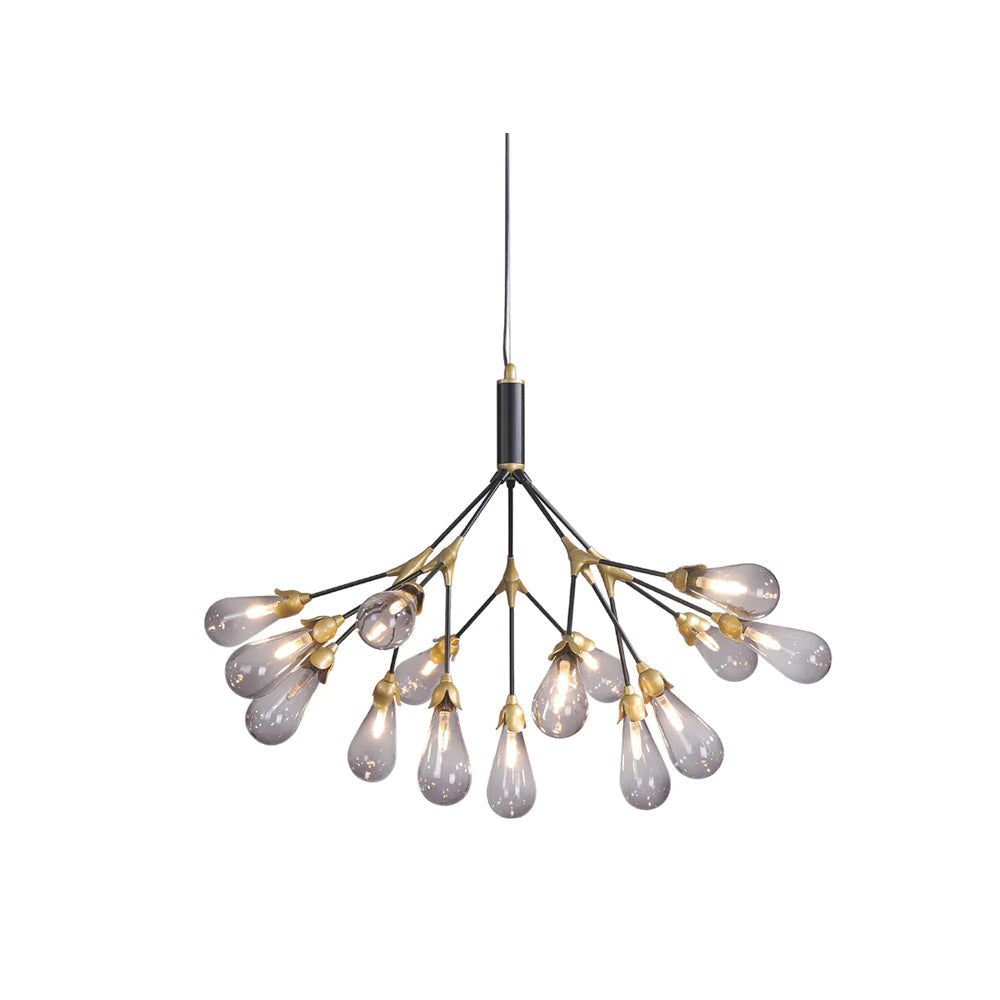 Aiwen Chandelier Branching Form With Smoke Glass Shades