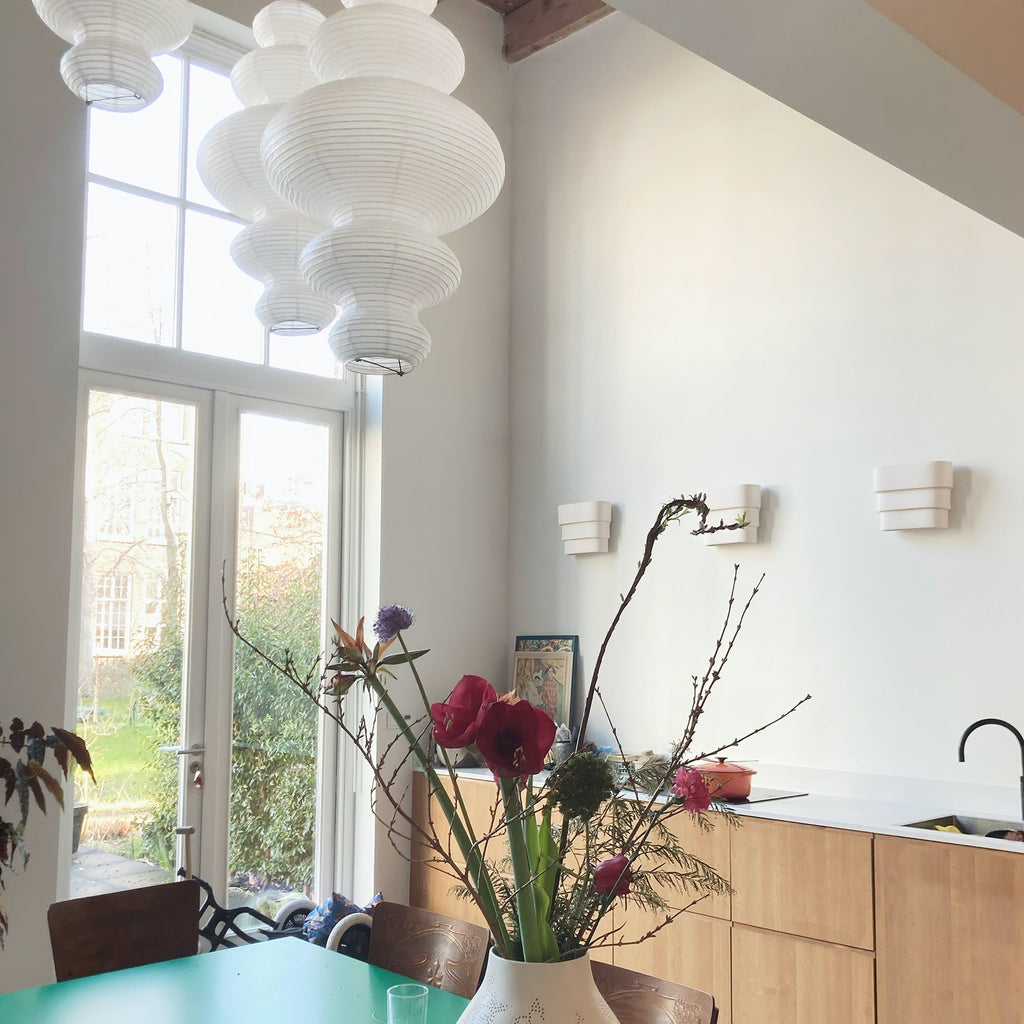 Ritta Japanese Sculptural Paper Pendant Light Plug-In