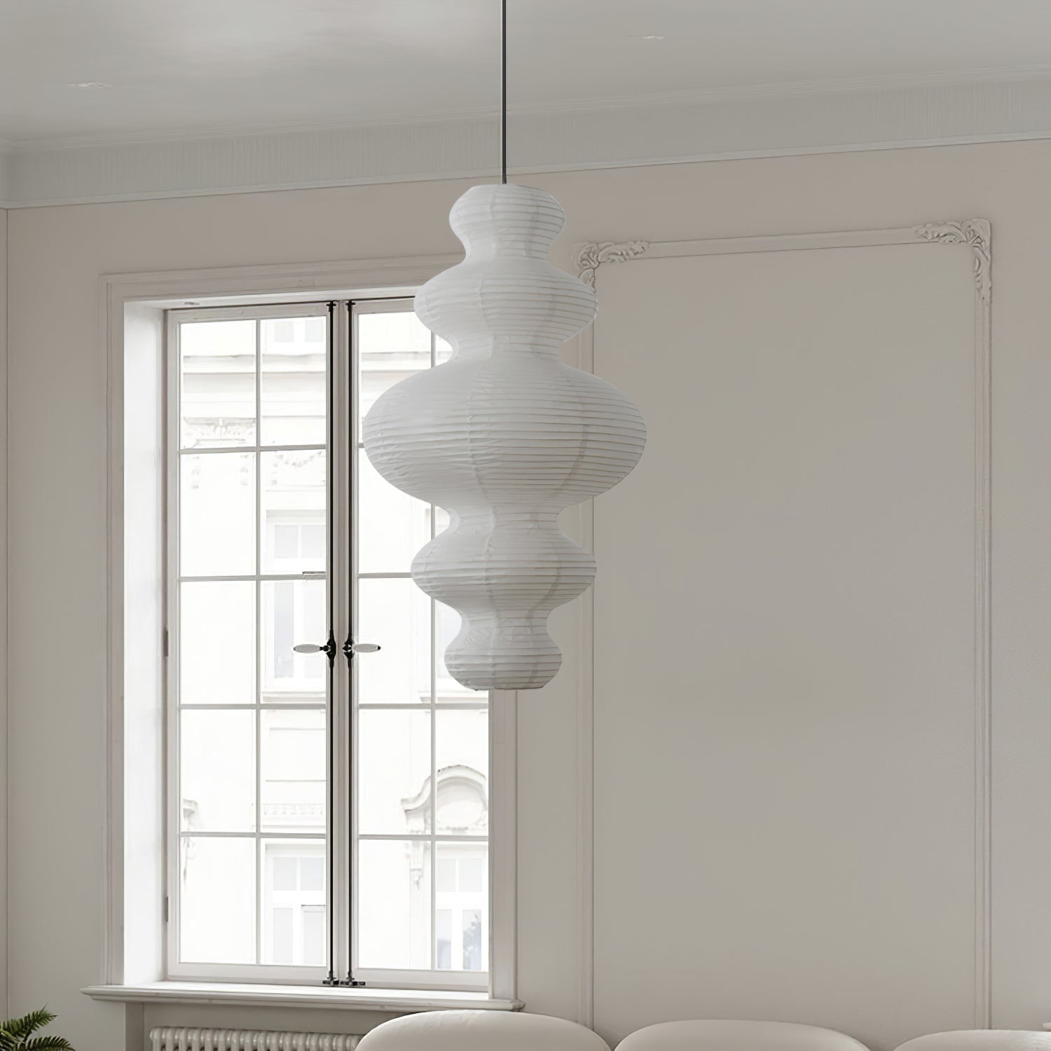 Ritta Japanese Sculptural Paper Pendant Light Plug-In