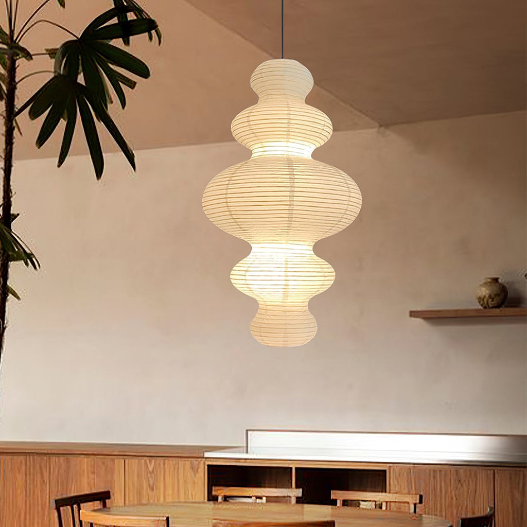 Ritta Japanese Sculptural Paper Pendant Light Plug-In
