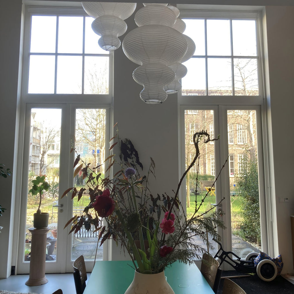 Ritta Japanese Sculptural Paper Pendant Light Plug-In