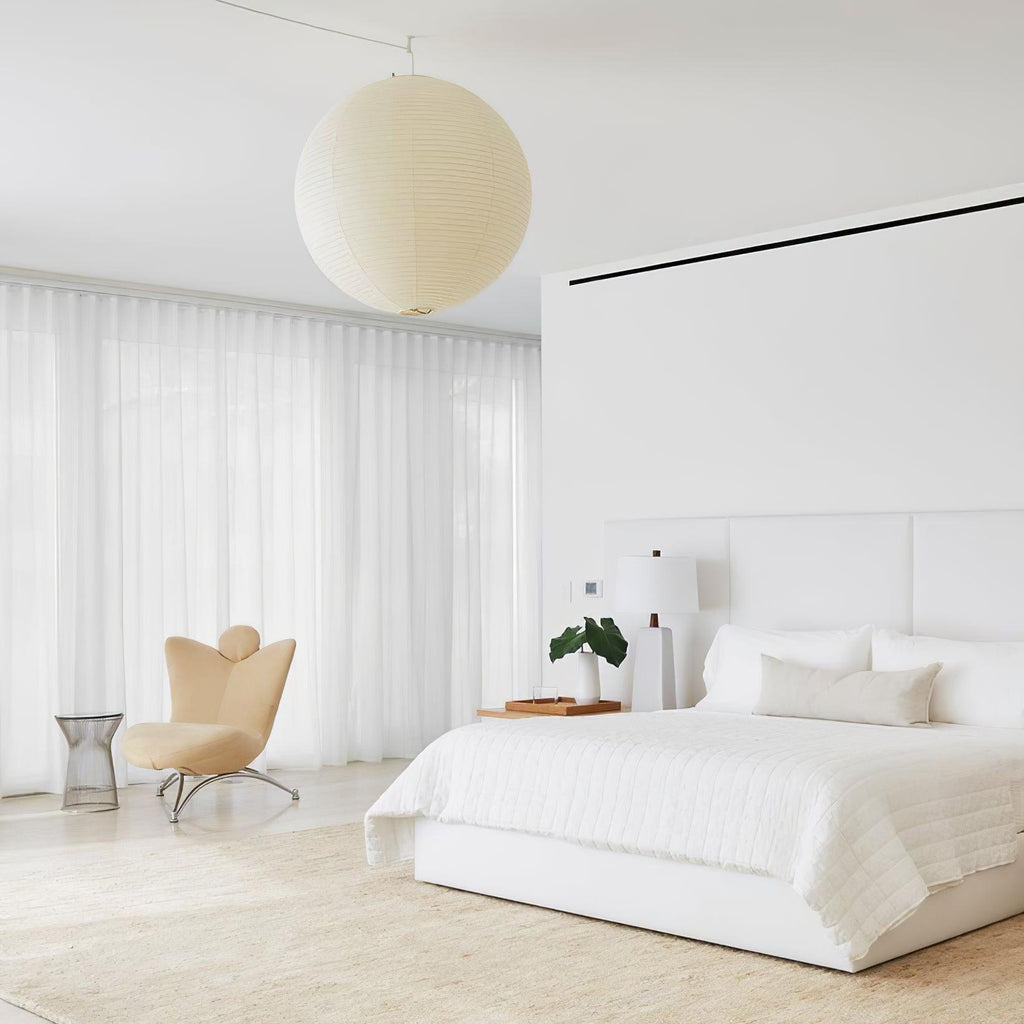 Solara Pendant Lamp Bamboo Washi Paper Round