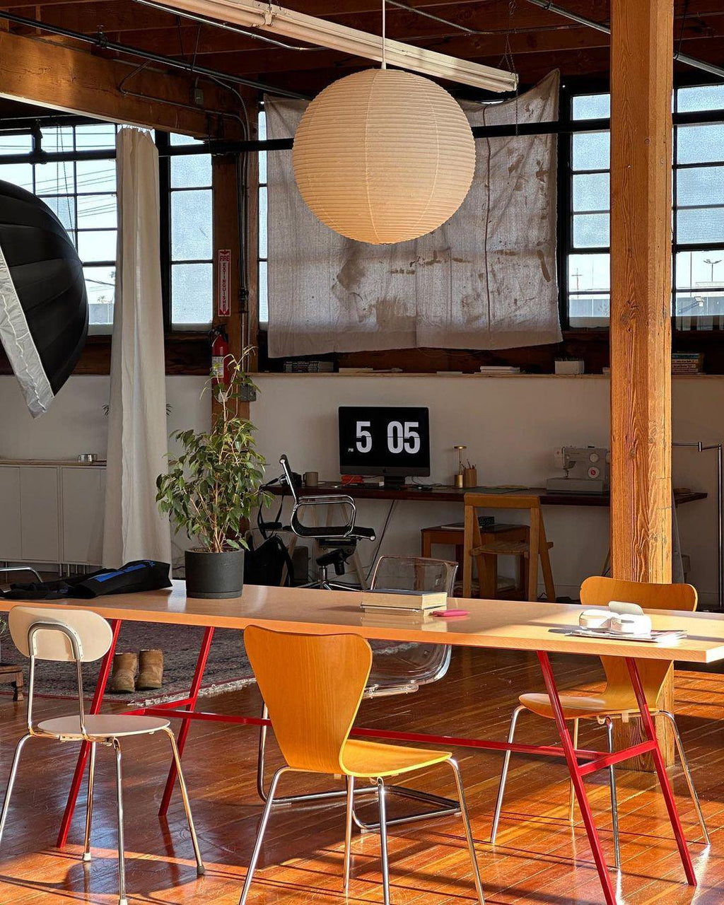 Solara Pendant Lamp Bamboo Washi Paper Round