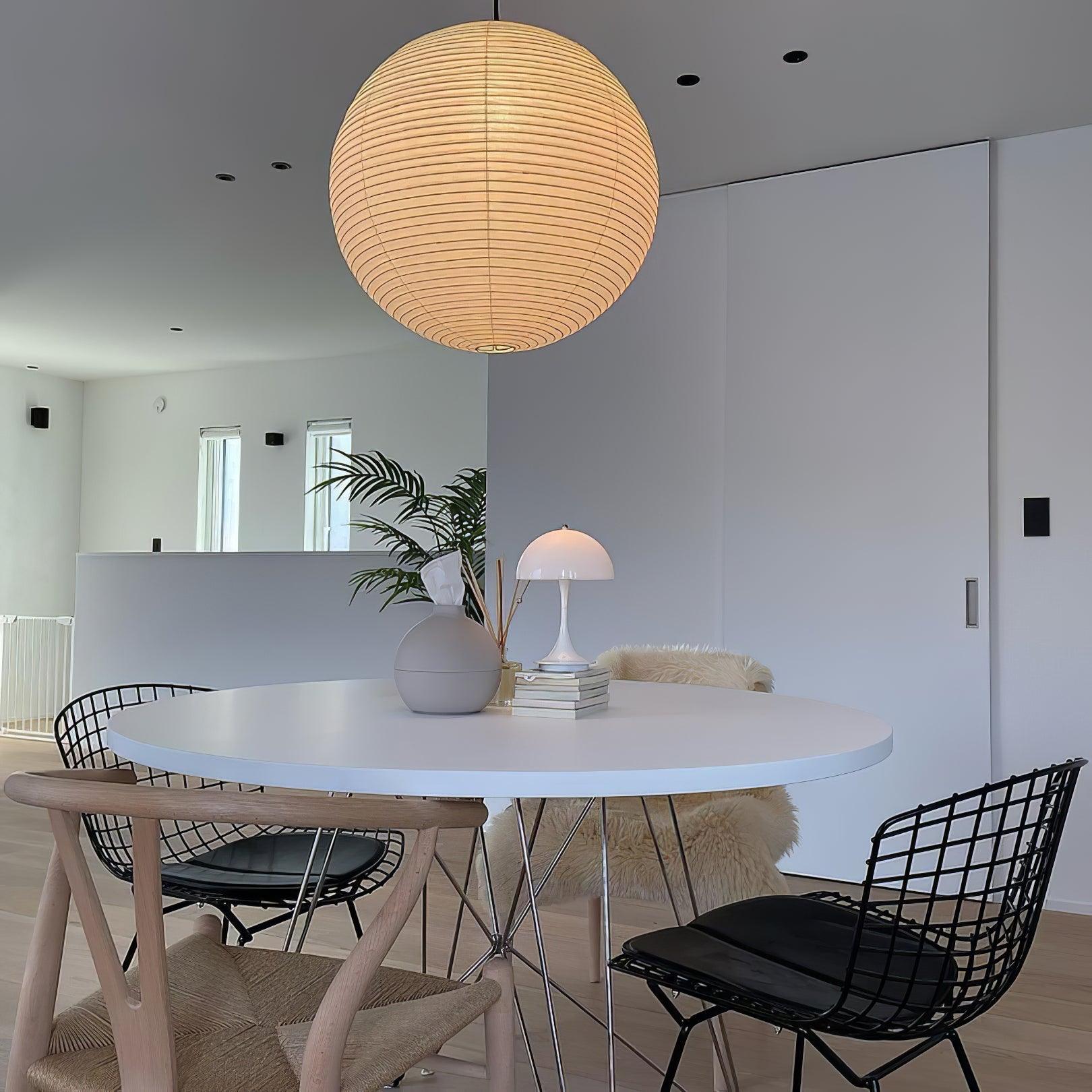 Solara Pendant Lamp Bamboo Washi Paper Round