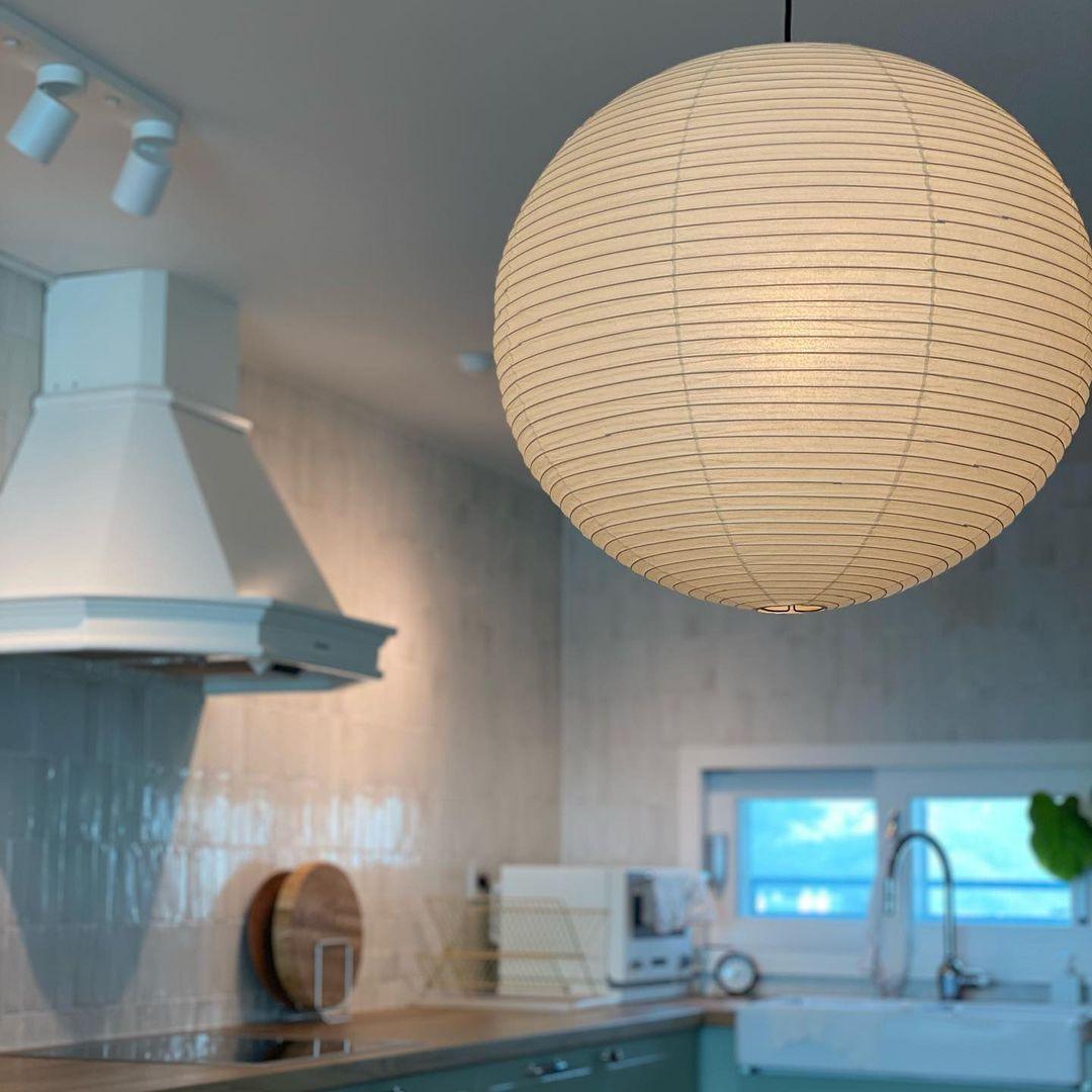 Solara Pendant Lamp Bamboo Washi Paper Round