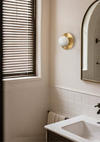 Orb Modern Alabaster & Brass Sconce