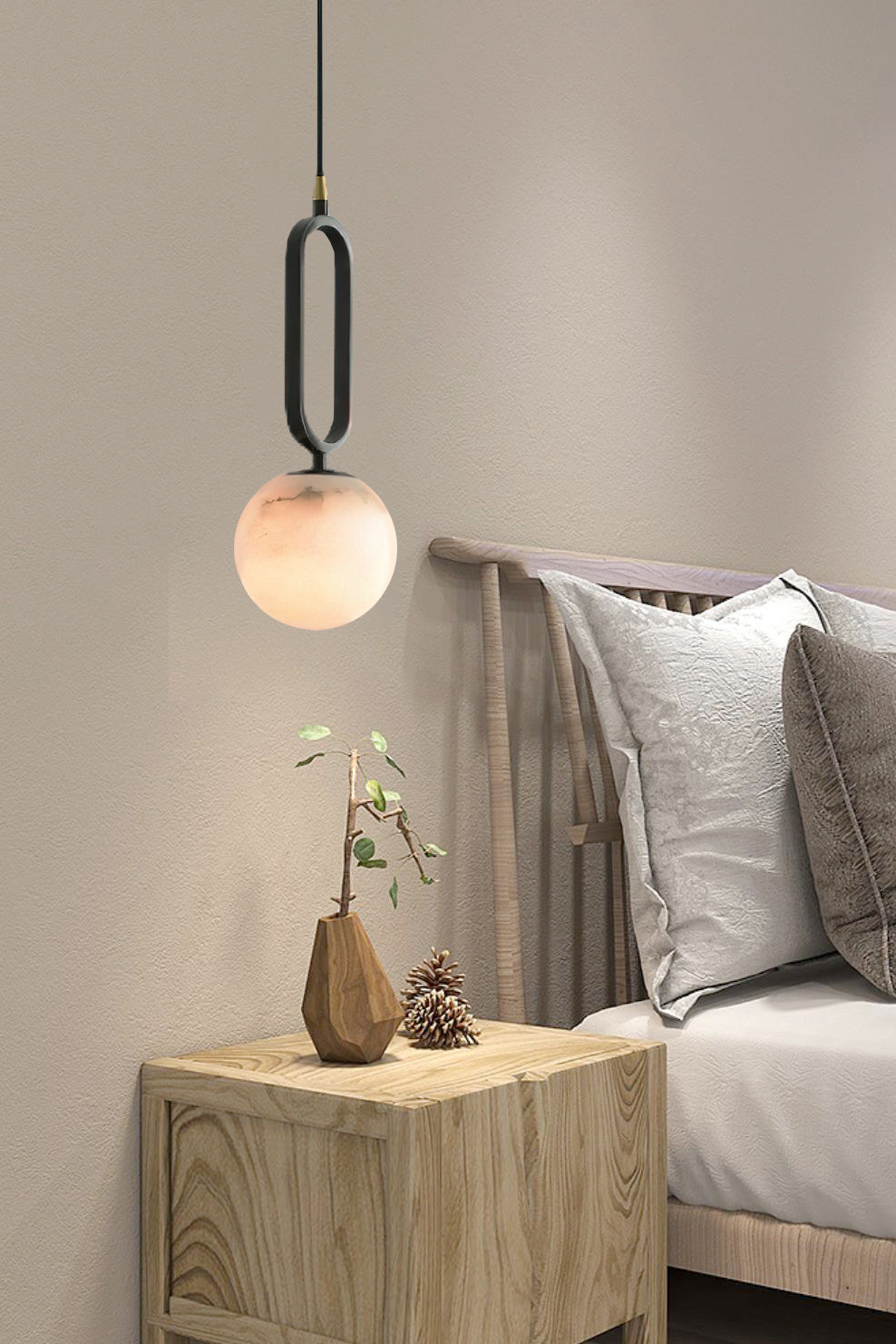 Gloruvyd Minimalist Ball  Alabaster  Pendant Light