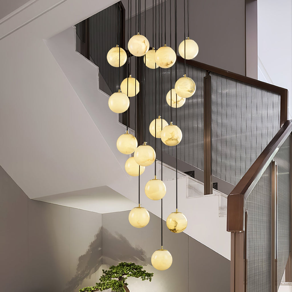 Goose Chandelier Alabaster Balls Cluster