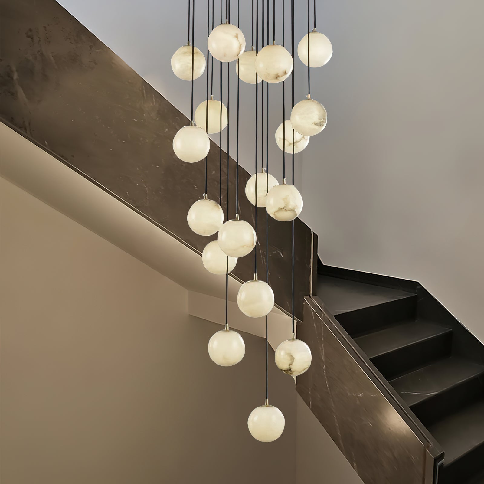 Afralia Balls Alabaster  Modern Cluster Chandelier