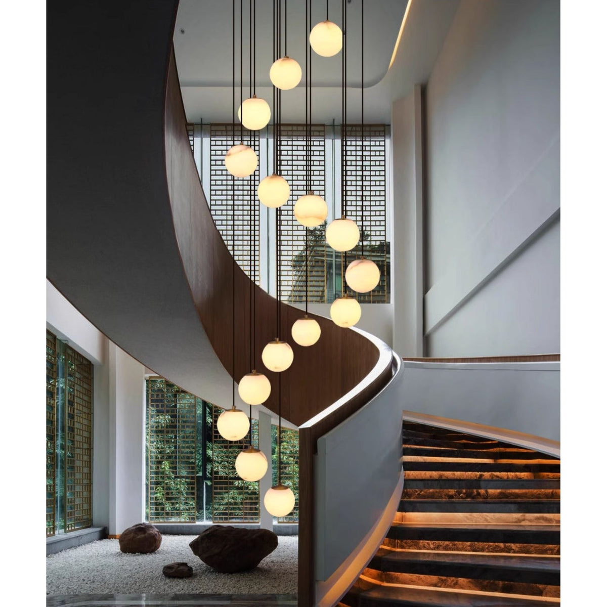 Afralia Balls Alabaster  Modern Cluster Chandelier