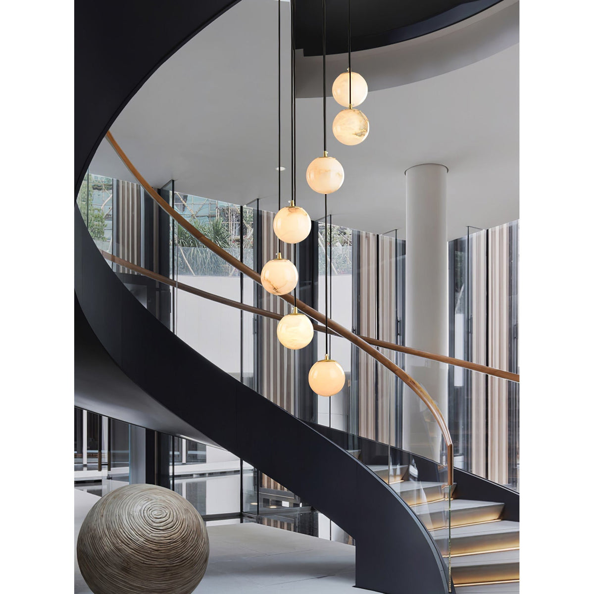 Afralia Balls Alabaster  Modern Cluster Chandelier