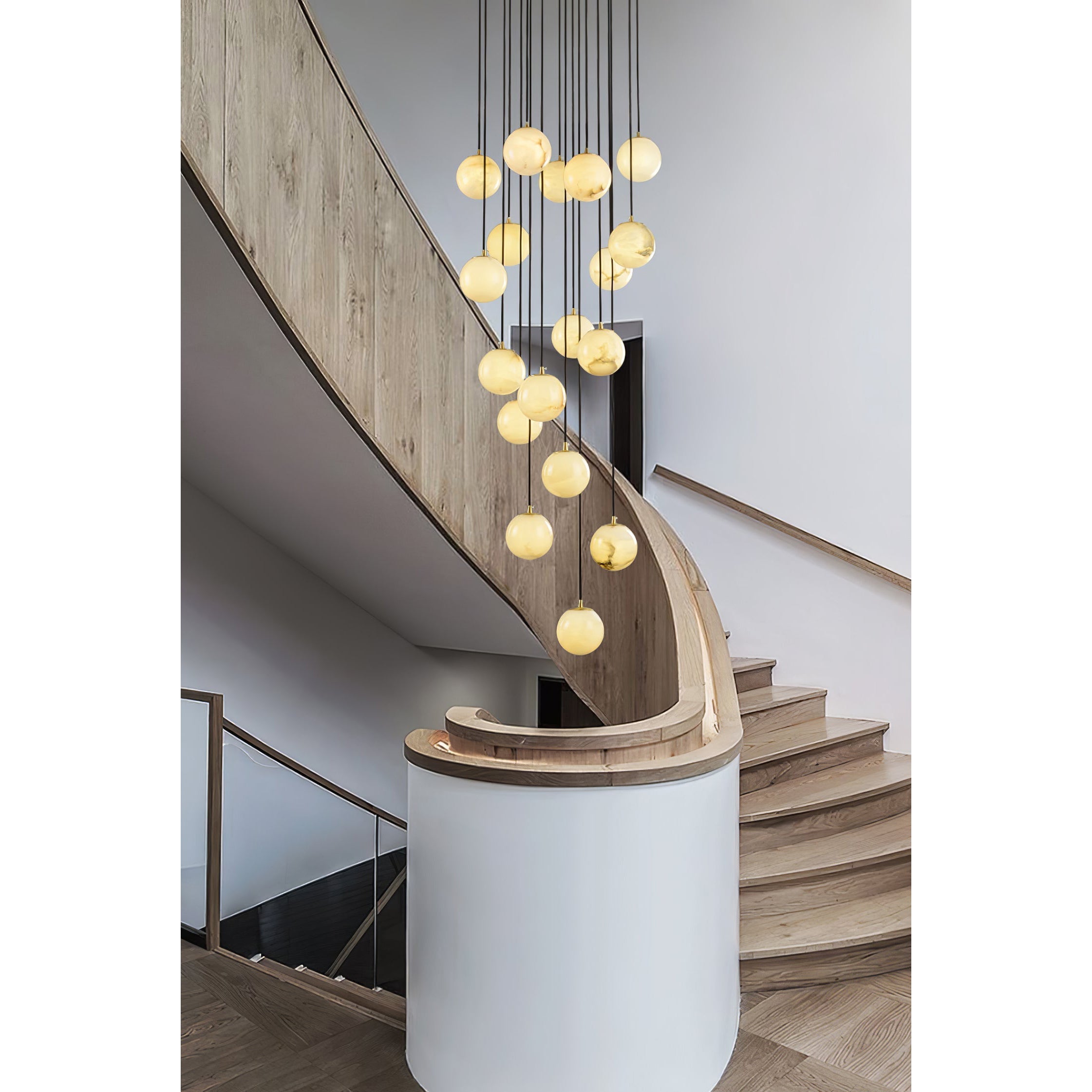Afralia Balls Alabaster  Modern Cluster Chandelier