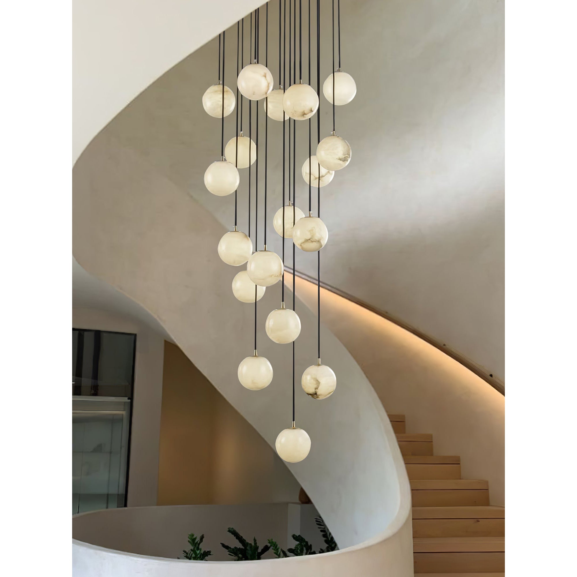 Afralia Balls Alabaster  Modern Cluster Chandelier