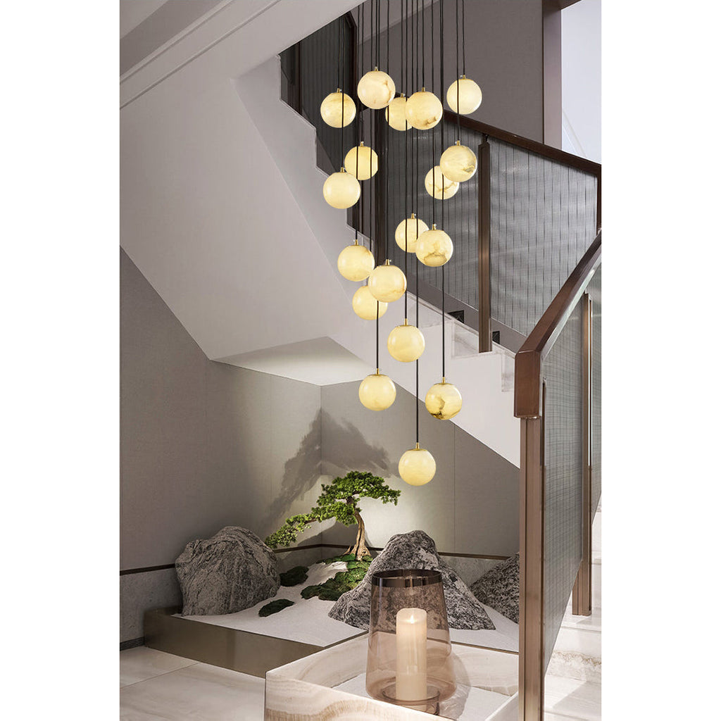 Goose Chandelier Alabaster Balls Cluster