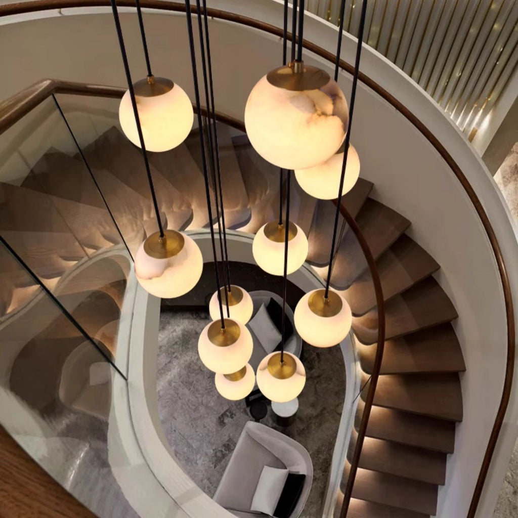 Afralia Balls Alabaster  Modern Cluster Chandelier