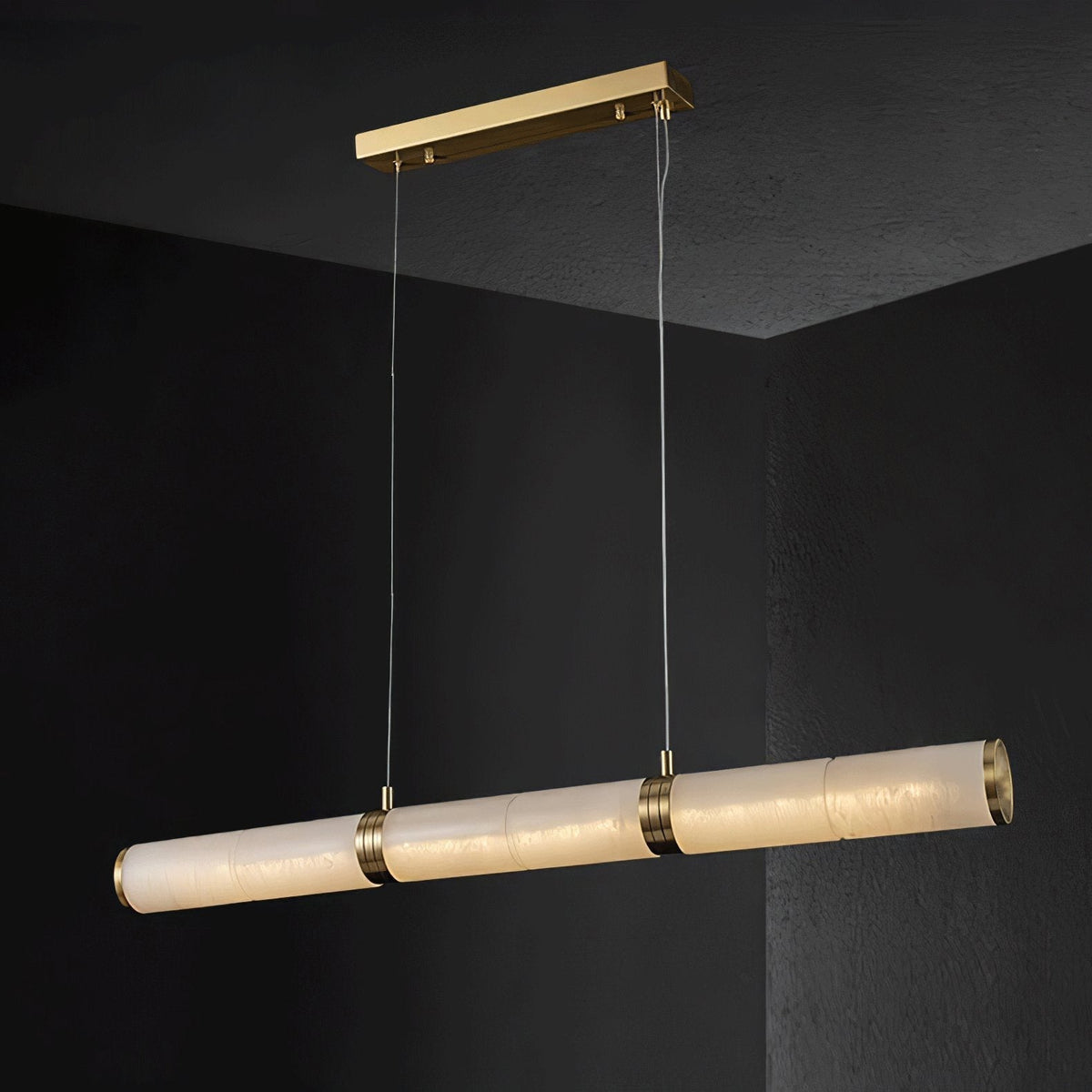 Eira Minimalist Alabaster Linear Pendant Light