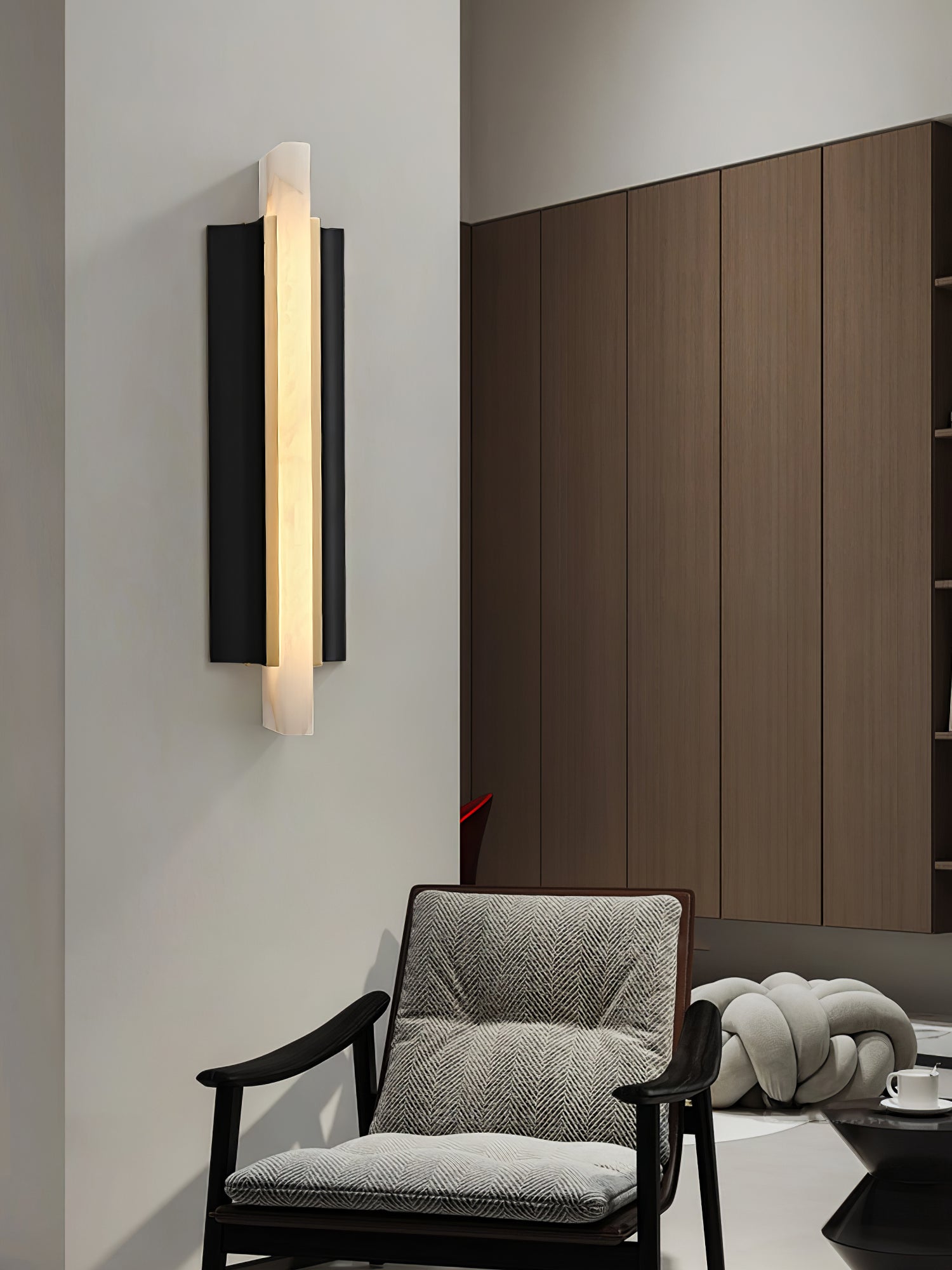 Blade Modern Metal & Alabaster Wall light