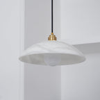 Ritta Minimalist Alabaster Brass Dome Pendant Light - image 18