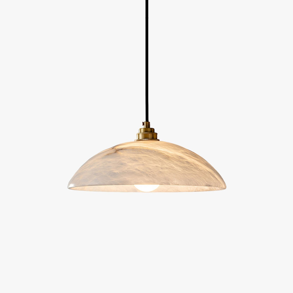 Ritta Minimalist Alabaster Brass Dome Pendant Light - image 1