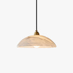Ritta Minimalist Alabaster Brass Dome Pendant Light - image 1
