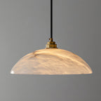 Ritta Minimalist Alabaster Brass Dome Pendant Light - image 10
