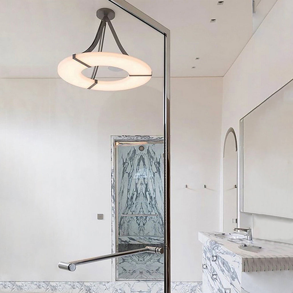 Althea Alabaster Ring Pendant Light Chandelier