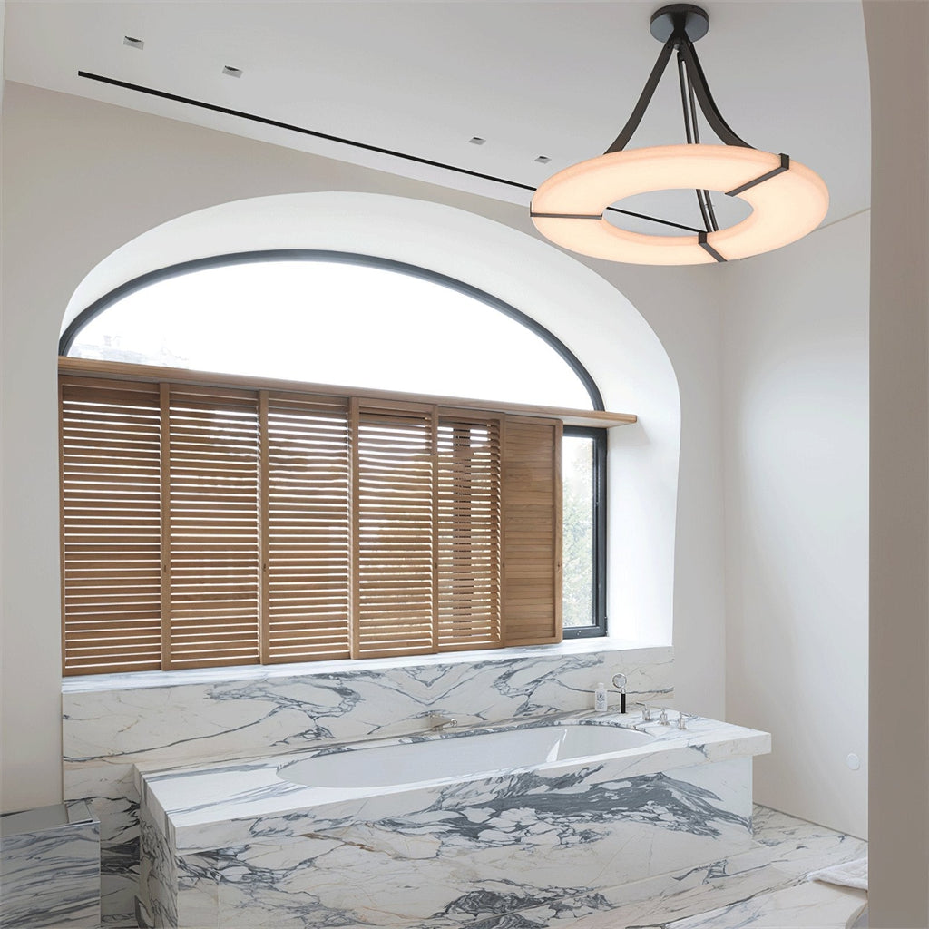 Althea Alabaster Ring Pendant Light Chandelier