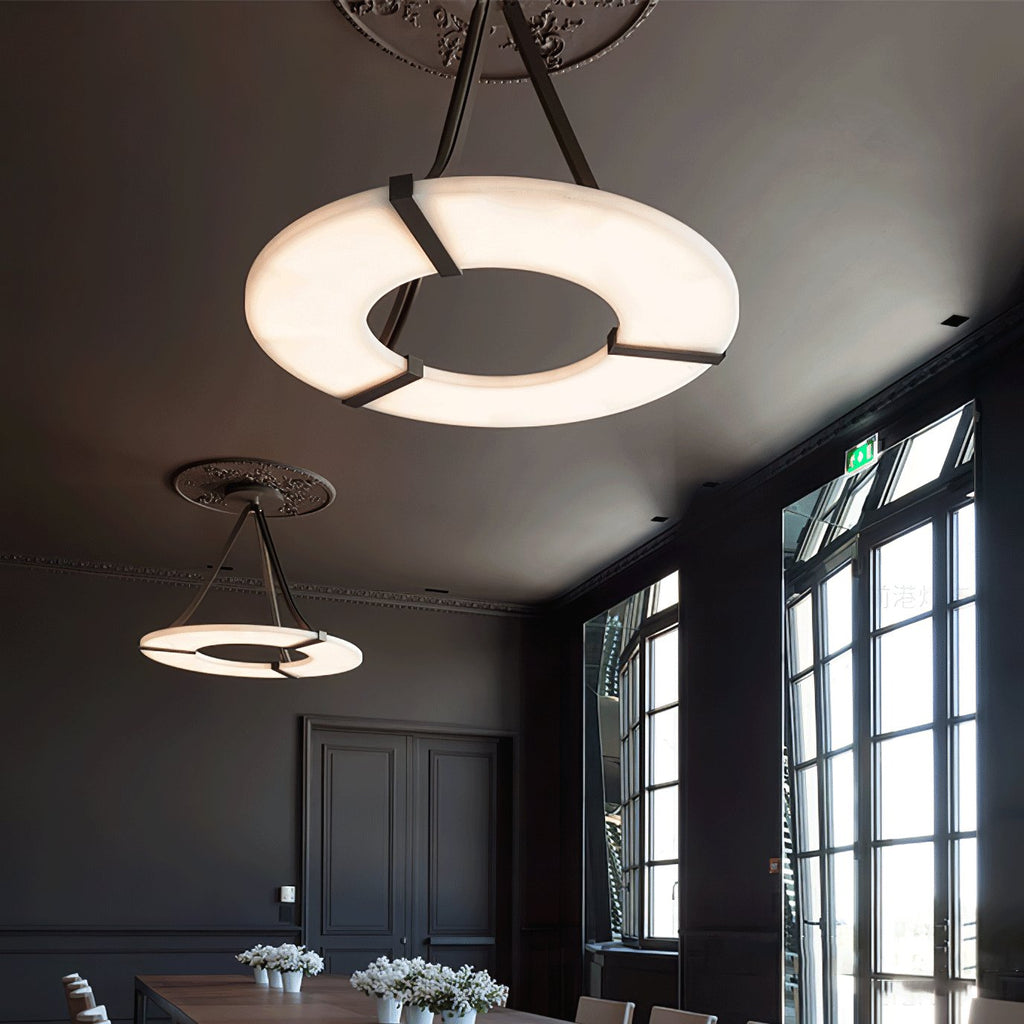 Althea Alabaster Ring Pendant Light Chandelier