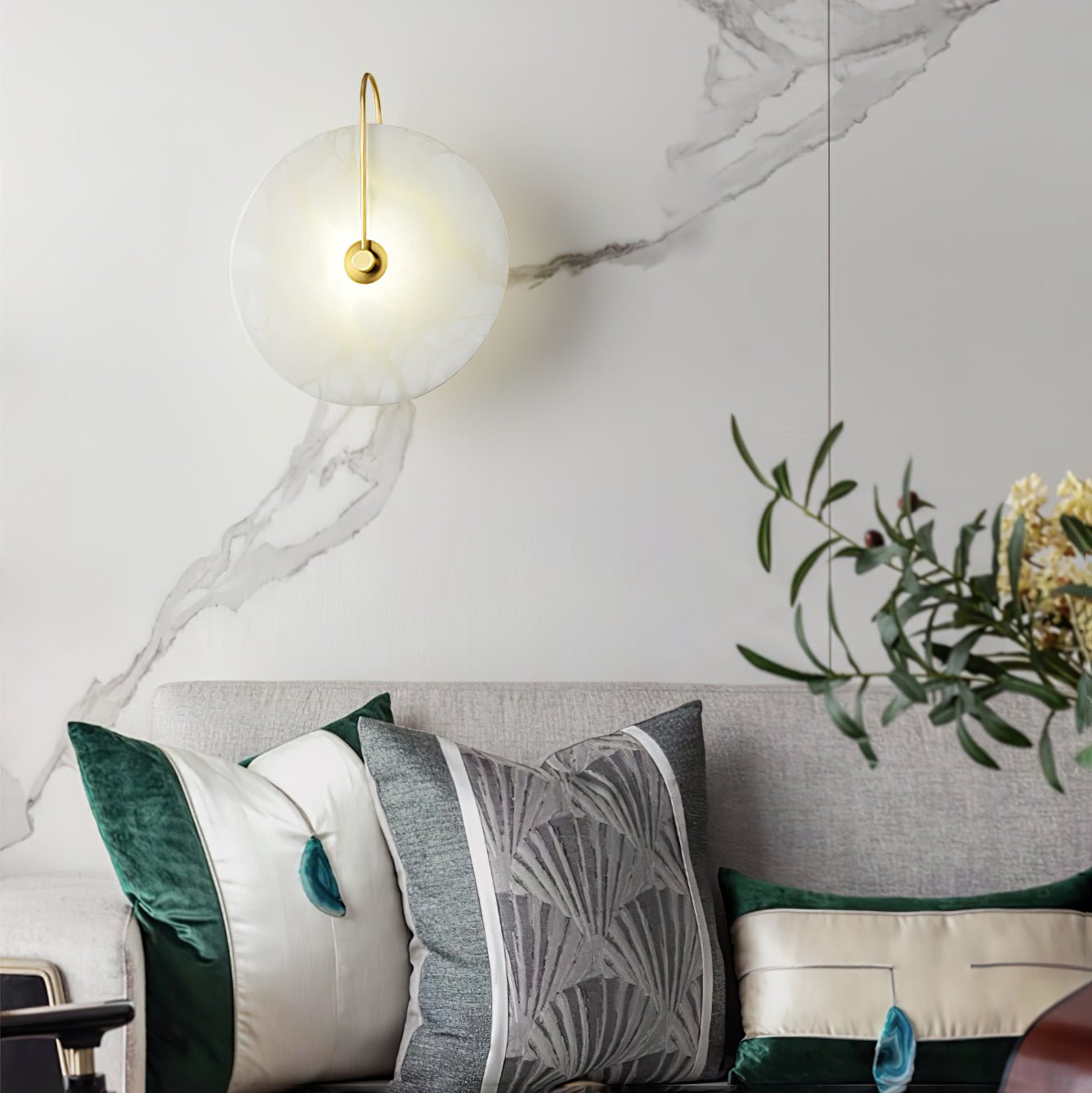 Elaris Alabaster Globe Wall Lamp