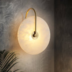 Kristy Alabaster LED Wall Lamp Round Iconic Circular