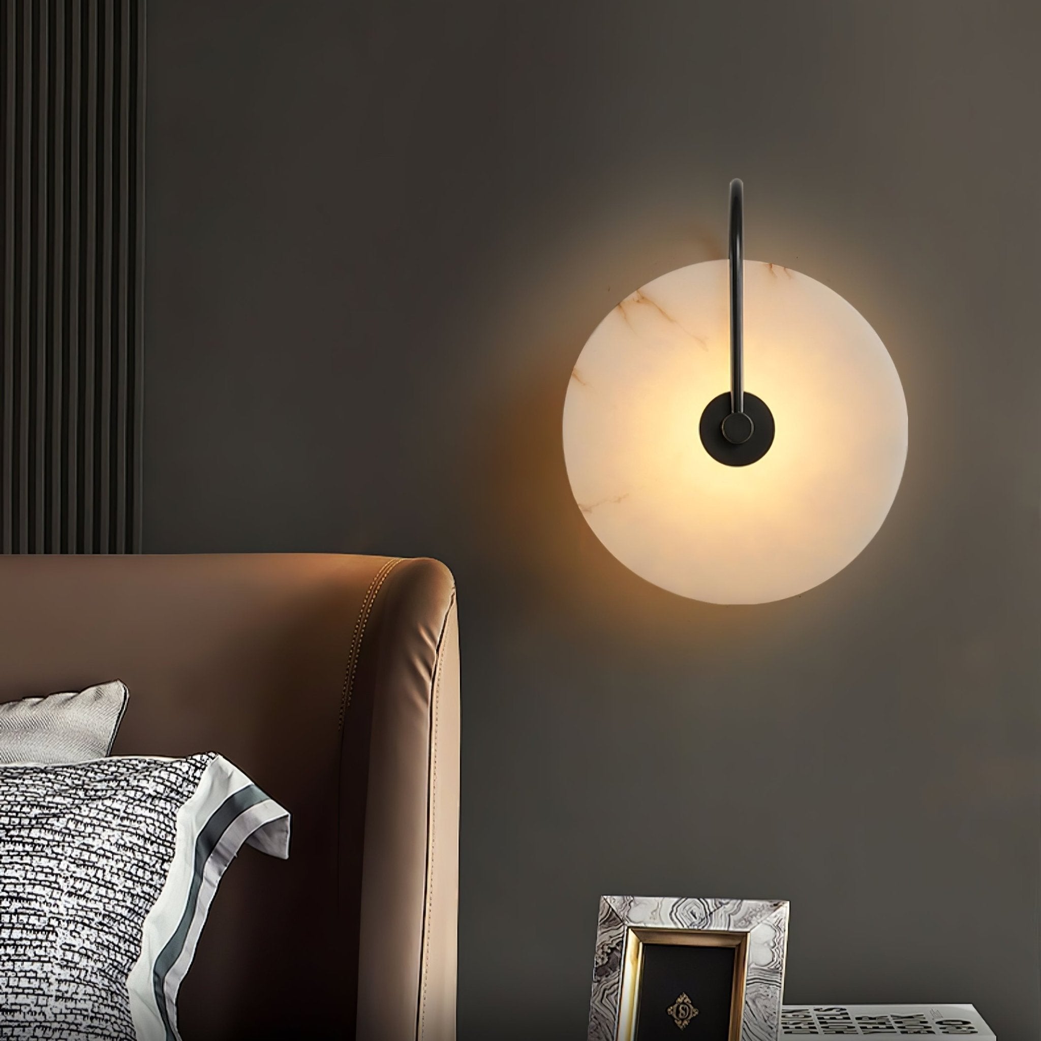 Elaris Alabaster Globe Wall Lamp