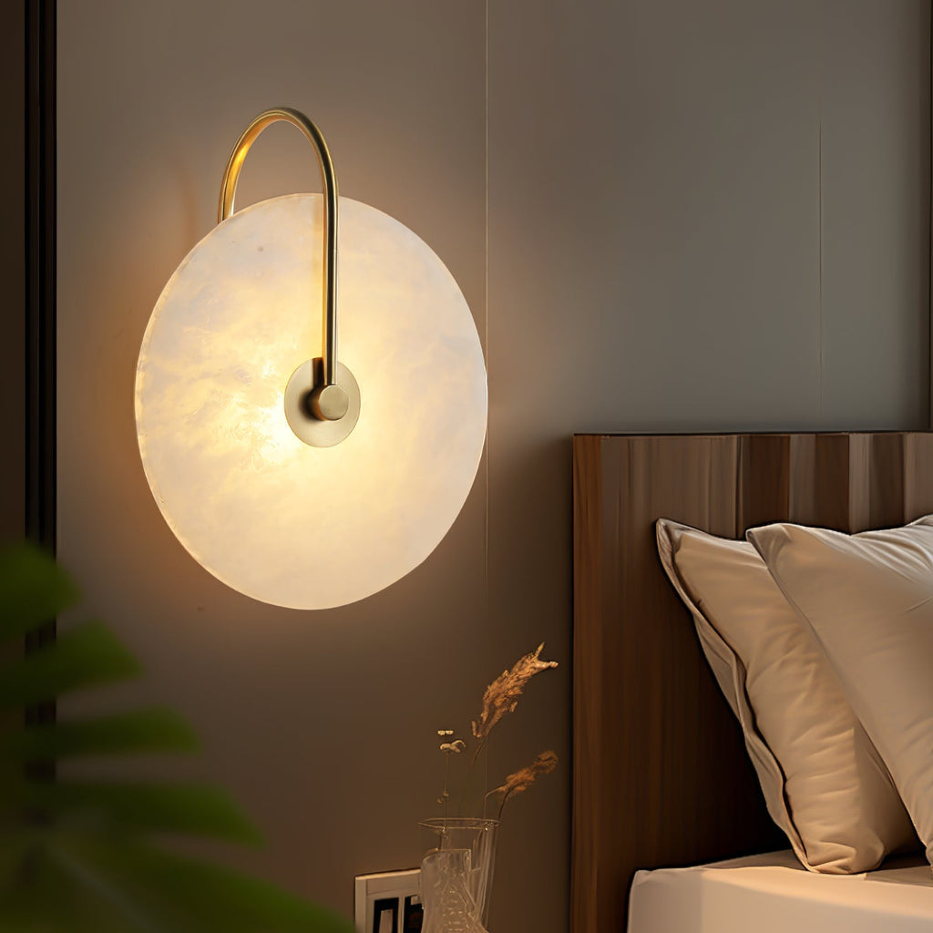 Kristy Alabaster LED Wall Lamp Round Iconic Circular