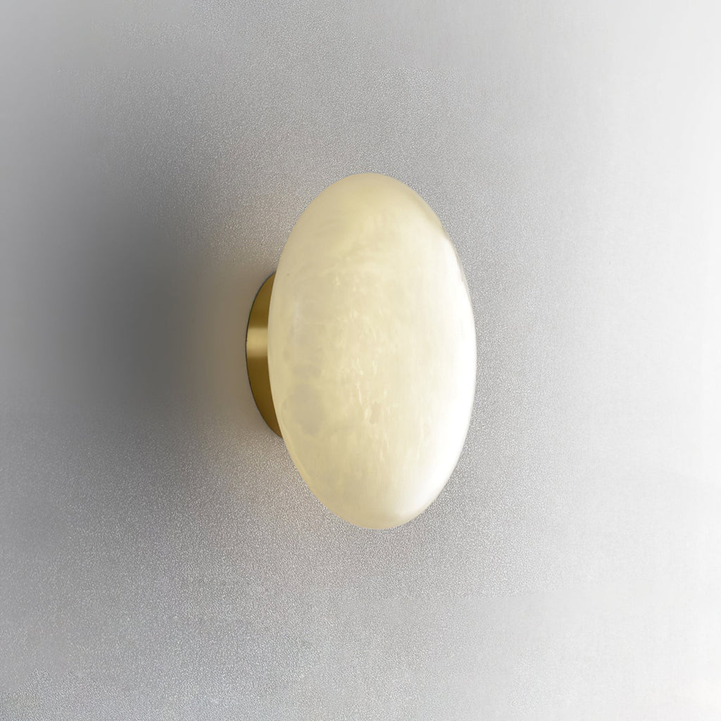 Vanorara Minimalist Alabaster Flush Mount Ceiling Light
