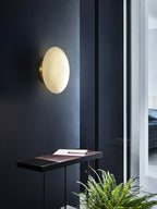 Vanorara Minimalist Alabaster Flush Mount Ceiling Light