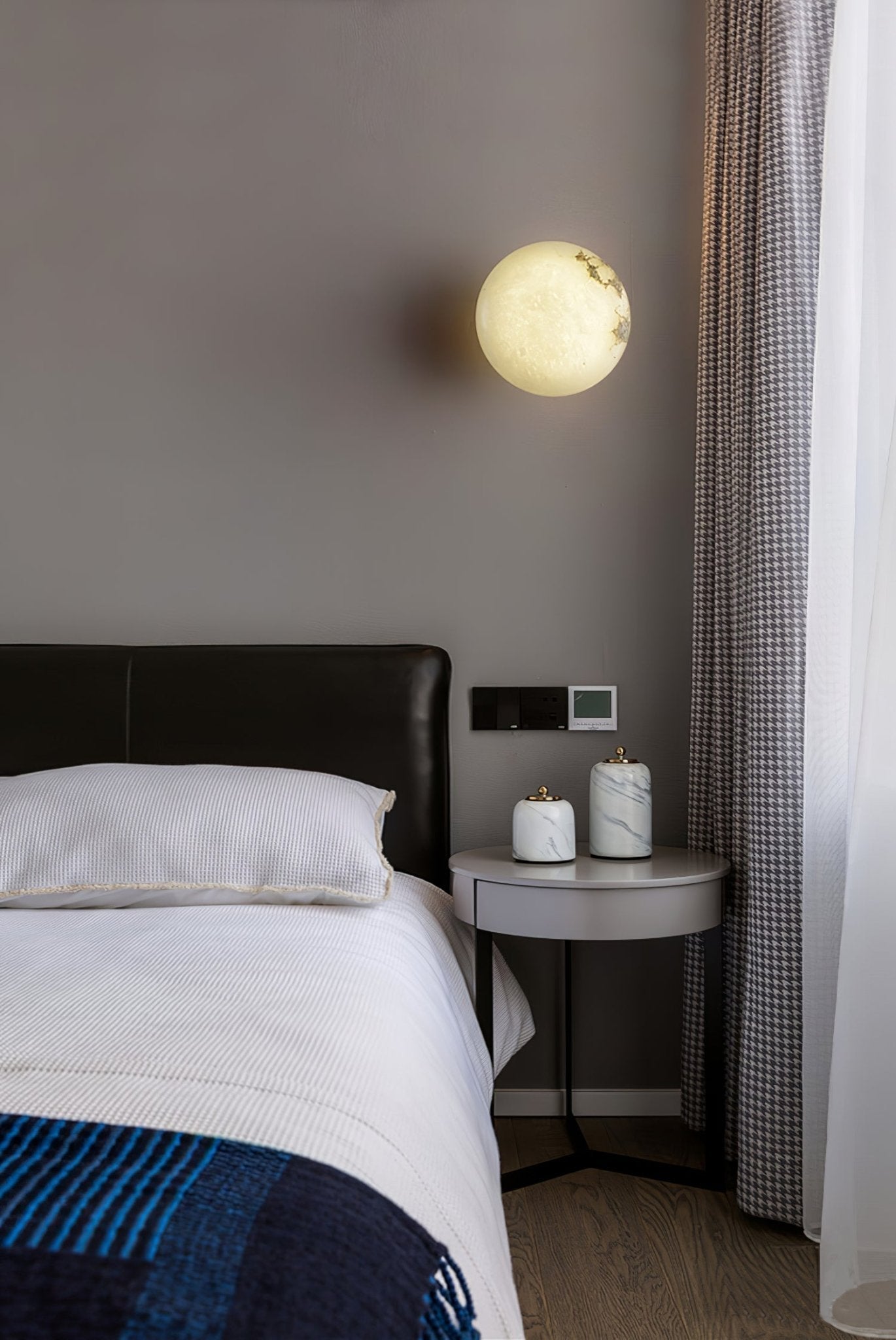Vanorara Minimalist Alabaster Flush Mount Ceiling Light