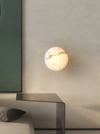 Vanorara Minimalist Alabaster Flush Mount Ceiling Light