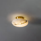 Vanorara Minimalist Alabaster Flush Mount Ceiling Light