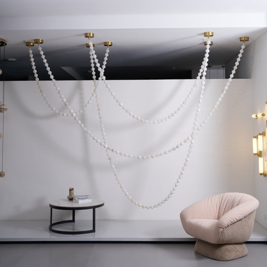 Alabaster Contemporary Metal Chandelier