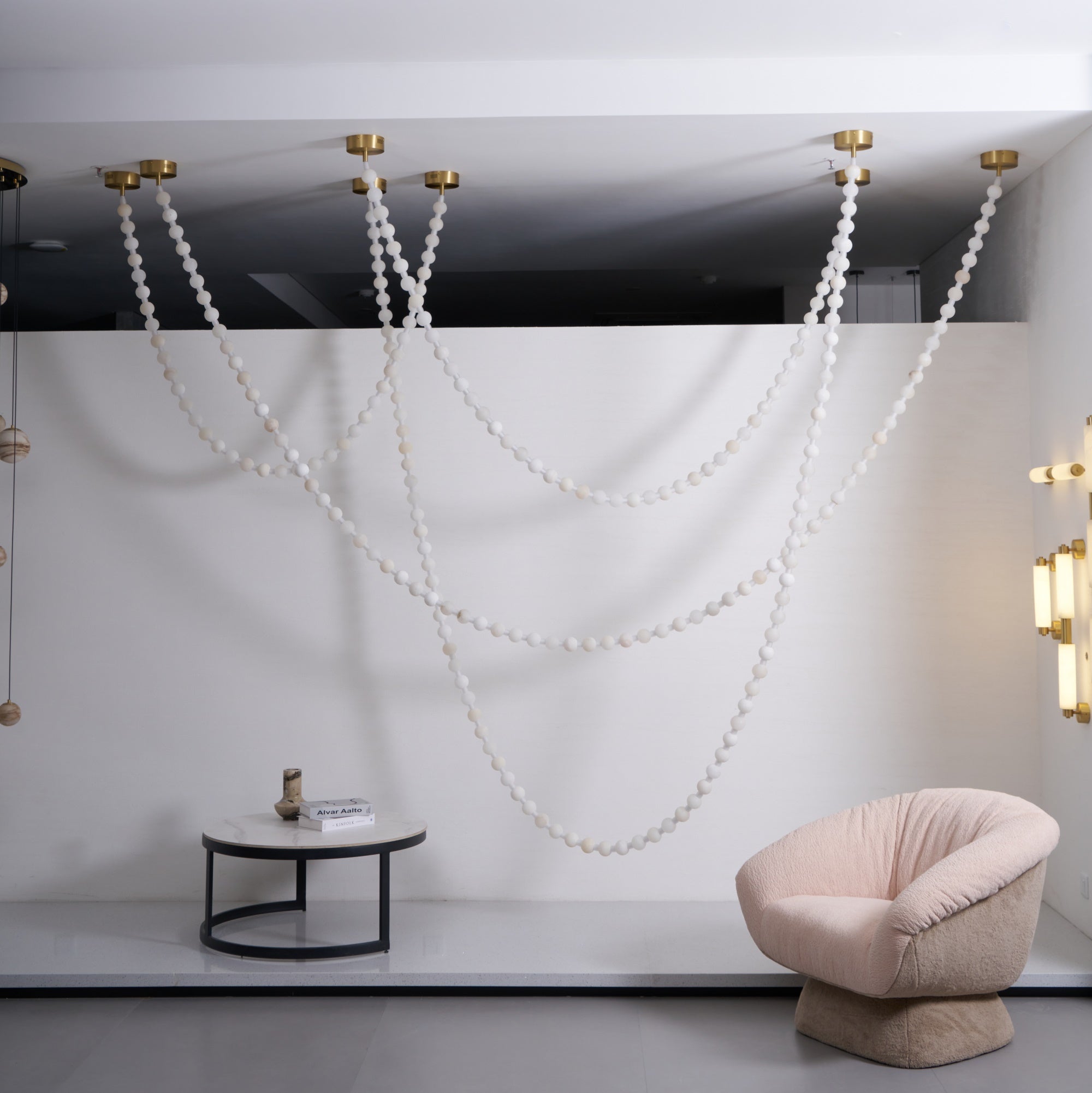 Alabaster Contemporary Metal Chandelier