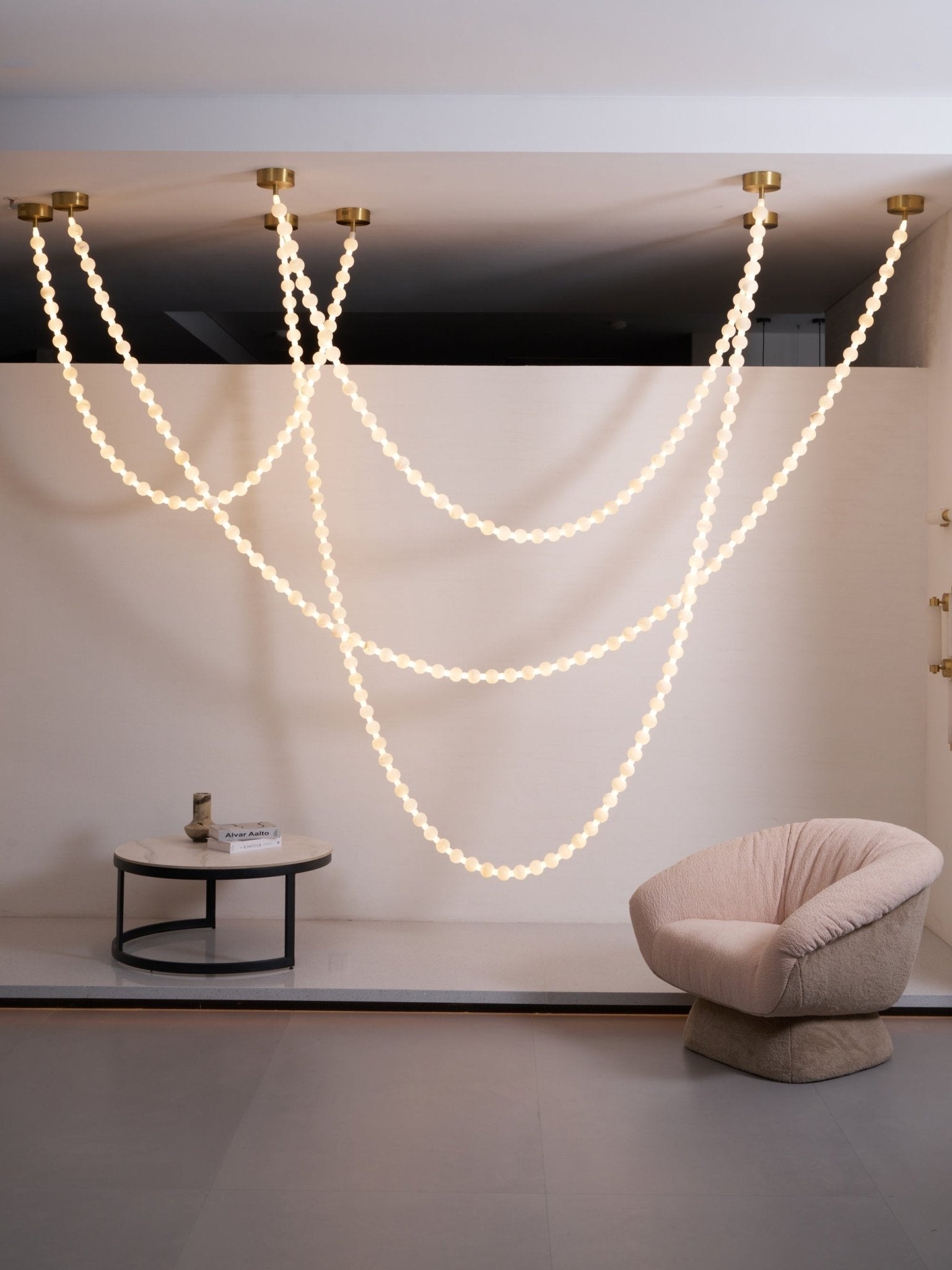 Alabaster Contemporary Metal Chandelier