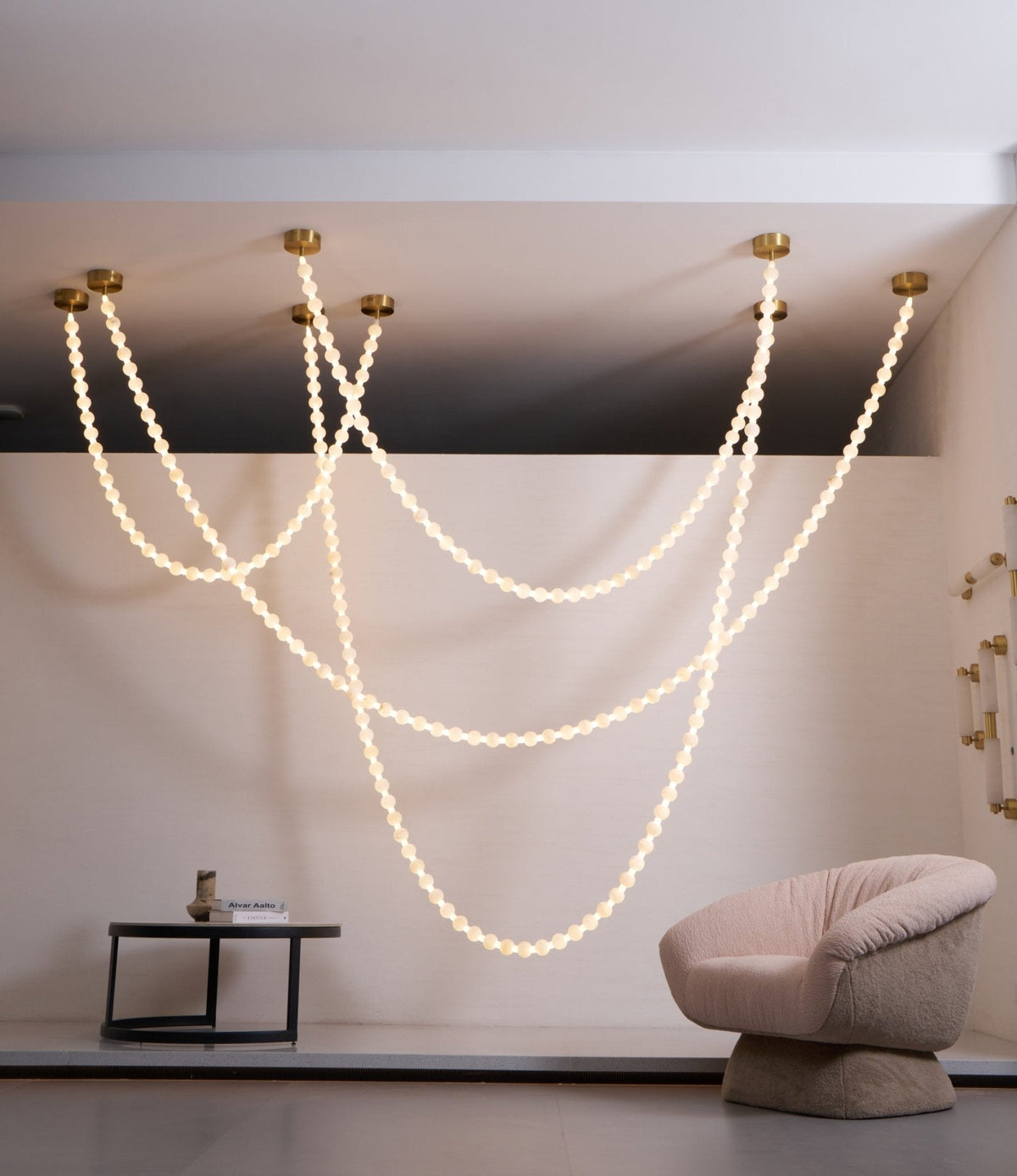 Alabaster Contemporary Metal Chandelier